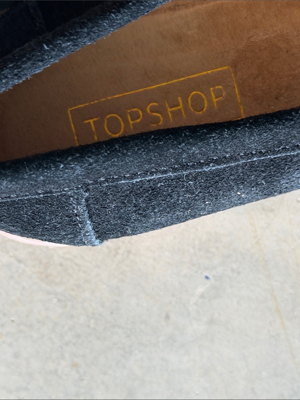 Topshop shoes black velvet loafer size 6 - Picture 8 of 9